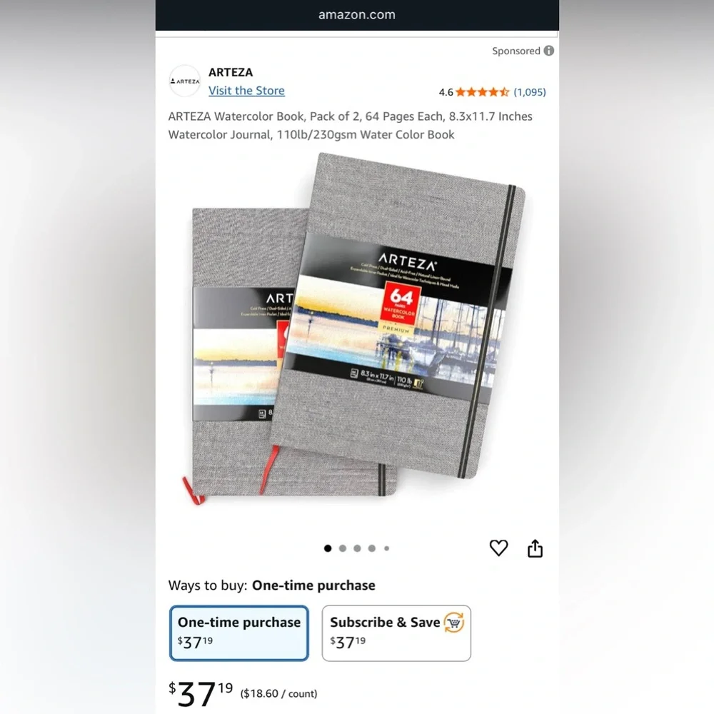 ARTEZA - Premium 2 pack Watercolor Book (lot 4 books)